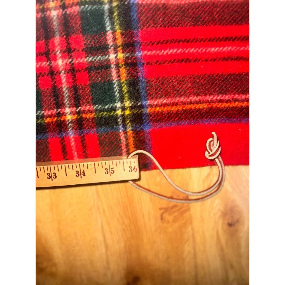 Vtg Carson Pirie Scott 100% Wool Blanket Red Tartan Plaid England 47
